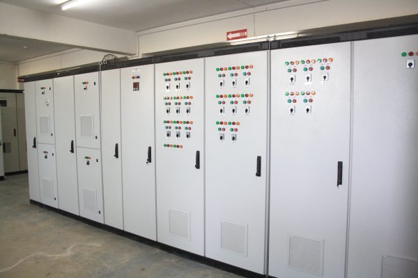 Completed control panels ready for dispatch